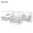 thumbnail image 3 of Outdoor 4-piece Rattan Sofa Set, Backrest Sofa, Sofa Set with Cushions, Assembly Needed, Beige Brown, 3 of 7