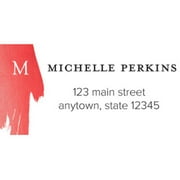 Brushstroke Monogram Personalized Address Label