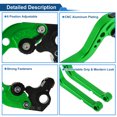 thumbnail image 4 of Palancas de freno y embrague largas únicas para Ducati MONSTER S2R 800 2005-2007, ajustables en 6 posiciones, palanca de freno de manillar de motocicleta de aleación de aluminio verde, 1 par, 4 of 7