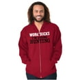 thumbnail image 5 of Work Sucks Going Hunting Funny Zip Up Hoodie Men's Women's Brisco Brands 2X, 5 of 6