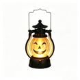 thumbnail image 2 of Luckky Vintage Mini Halloween LED Lantern,Retro Black Metal Pumpkin Face Hanging Night Light,Battery Operated Decorative Lamp for Indoor Tabletop Mantel Halloween Party Decor, 2 of 6