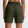 thumbnail image 6 of Women's High Waist Sweat Shorts Drawstring Stretchy Comfortable Workout Athletic Shorts with Zipper Pockets (2XL, Army Green), 6 of 9