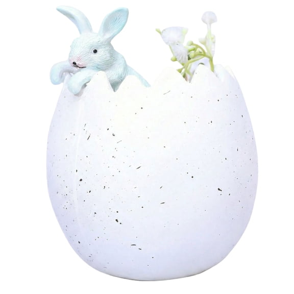 Easter Bunny Decorations Spring Easter Egg, Broken Shell Pot Easter Bunny Decor, Spring Home Decor Bunny Figurines for Party Home Holiday Cute Easter Gifts