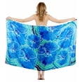 thumbnail image 5 of HAPPY BAY Women's Beachwear Sarong Coverups Bikini Skirt Swim Cover up Summer Wraps Bathing suit Swimwear Beach Wrap Skirts for Women One Size Allover Hibiscus, Blue, 5 of 5