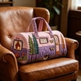 thumbnail image 5 of Quilted Large Embroidery Duffle Bag For Women Travel Tote Cute Nature Prints Shoulder Bag Weekend Trip Overnight Carryall Purse Luggage Storage, 5 of 9