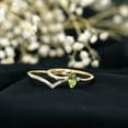thumbnail image 4 of Rosec Jewels Peridot Diamond Wedding Bridal Ring Set - Marquise Engagement Ring with Enhancer - AAA Grade - With Jewelry Box, 14K Yellow Gold, US 3.50, 4 of 8