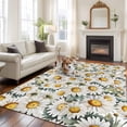 thumbnail image 2 of Farmhouse Daisy Area Rugs 5'x7', Washable Small Throw Rugs for Laundry Room Playroom, Spring Vintage Country Flower Plant Indoor Outdoor Rug Non-Slip Low Pile Carpet Runner Reversible Floor Mats, 2 of 8
