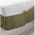 thumbnail image 2 of Glitch Bed Skirt, Rhythmic Abstract Geometric Bicolour Art Illustration Print, Elastic Bedskirt Dust Ruffle Wrap Around for Bedding Decor, 4 Sizes, Mustard Charcoal Grey, by Ambesonne, 2 of 2