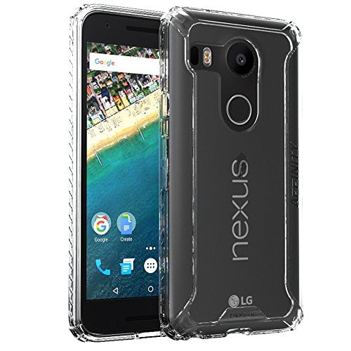 POETIC Affinity Series Premium Thin/No Bulk/protection where its needed/Clear/Dual material Protective Bumper Case for Google Nexus 5X (2015) Frosted Clear/Clear