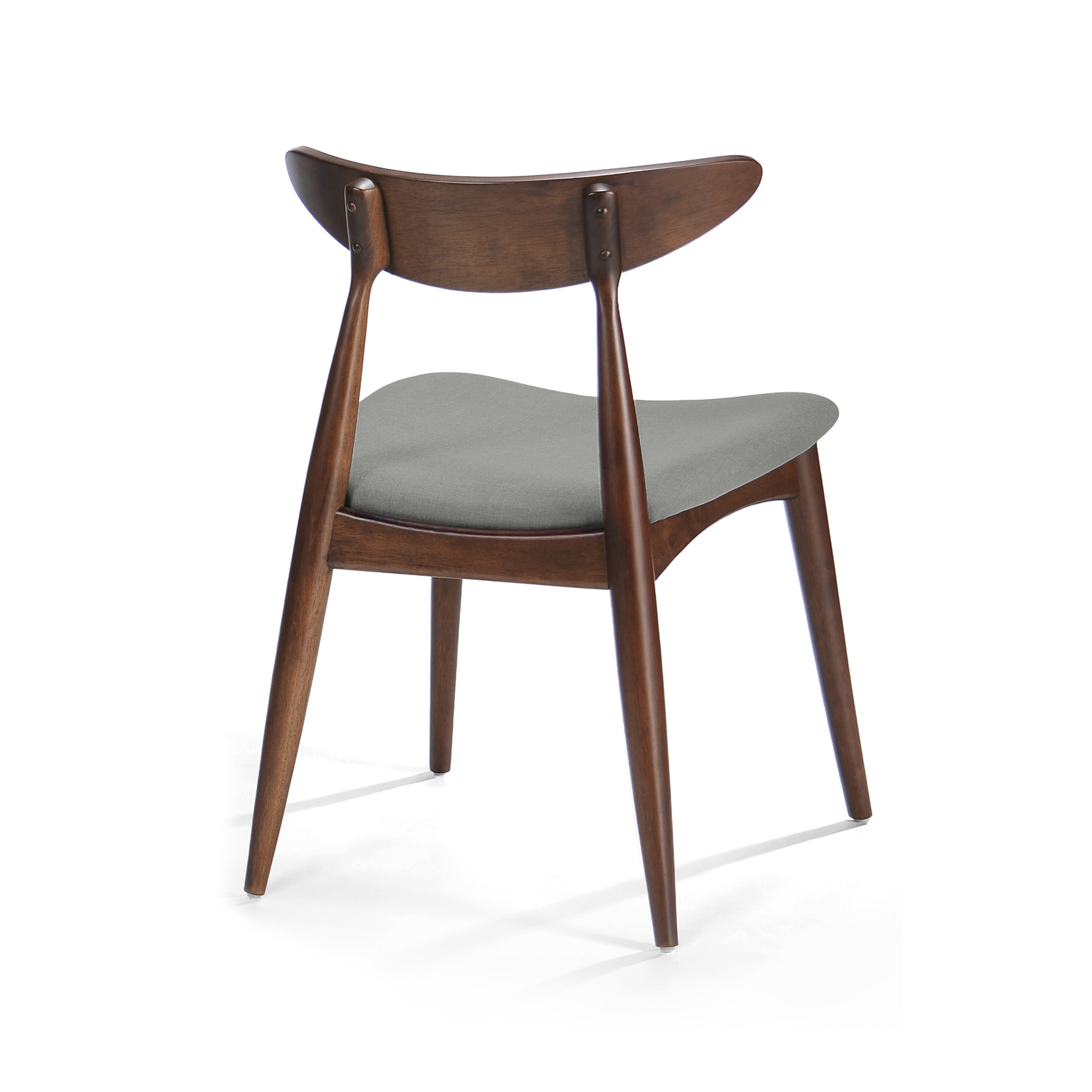 Noble House Branson Indoor Fabric Dining Chairs, Set of 2, Light Grey, Walnut