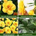 thumbnail image 3 of Yastouay 4 Large Bundles Artificial Camelia Flowers for Outdoors, UV Resistant Fake Flowers for Planter, Yellow Outdoor Faux Plants for Garden Balcony Yard Porch, 3 of 8