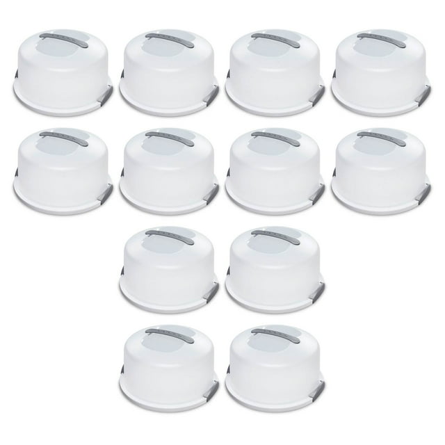 Sterilite Portable Latching Cake Server Carrier Keeper w/ Handles (12 Pack)