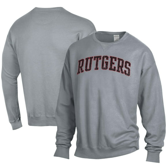 Men's ComfortWash Gray Rutgers Scarlet Knights Garment Dyed Pullover Sweatshirt