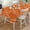Orange, variant on Sage Green Stripes Tablecloth Square Table Cloth 54x54, Waterproof Tablecloth Outdoor Table Cloth, Simple Geometric Modern Monochrome Washable Table Cover for Kitchen Dinning Party