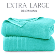 thumbnail image 3 of Casa Platino Bath Sheet 2 Pack - Soft & Absorbent Quick Dry Bath Sheet Towels, Ideal for Freshening Up After Workouts - Aqua Sky, 3 of 6