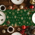 thumbnail image 5 of Christmas Snowflakes Dresser Scarf Farmhouse, Dining Table Decorations for Wedding/Parties, Winter Xmas Geometric Green Table Runner 72 Inches Long for Kitchen Dining, 14 x 72 In, 5 of 9
