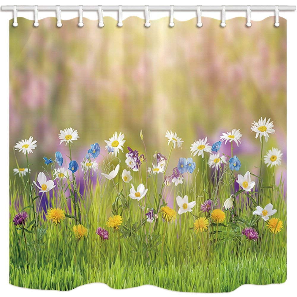 ARTJIA Flower Aestheticism Wild Flower And Green Grass Farmhouse 