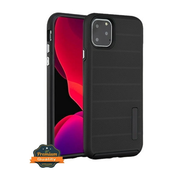 Apple iPhone 11 PRO Phone Case [Shockproof] Drop-Protection Hard PC Soft Hybrid Impact Heavy Duty Dual Layers Body Protective Textured Anti Slip Armor Rubber Rugged TPU Cover BLACK for iPhone 11 Pro