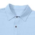 thumbnail image 5 of LEKWK 2 Piece Casual Set for Men Long Sleeve Button Down Shirt and Drawstring Pants Lightweight Breathable Sleepwear Summer Casual Lounge Outfit Sky Blue M, 5 of 6