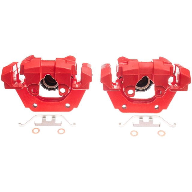 Power Stop Rear Pair of Red Powder Coated Calipers S6110