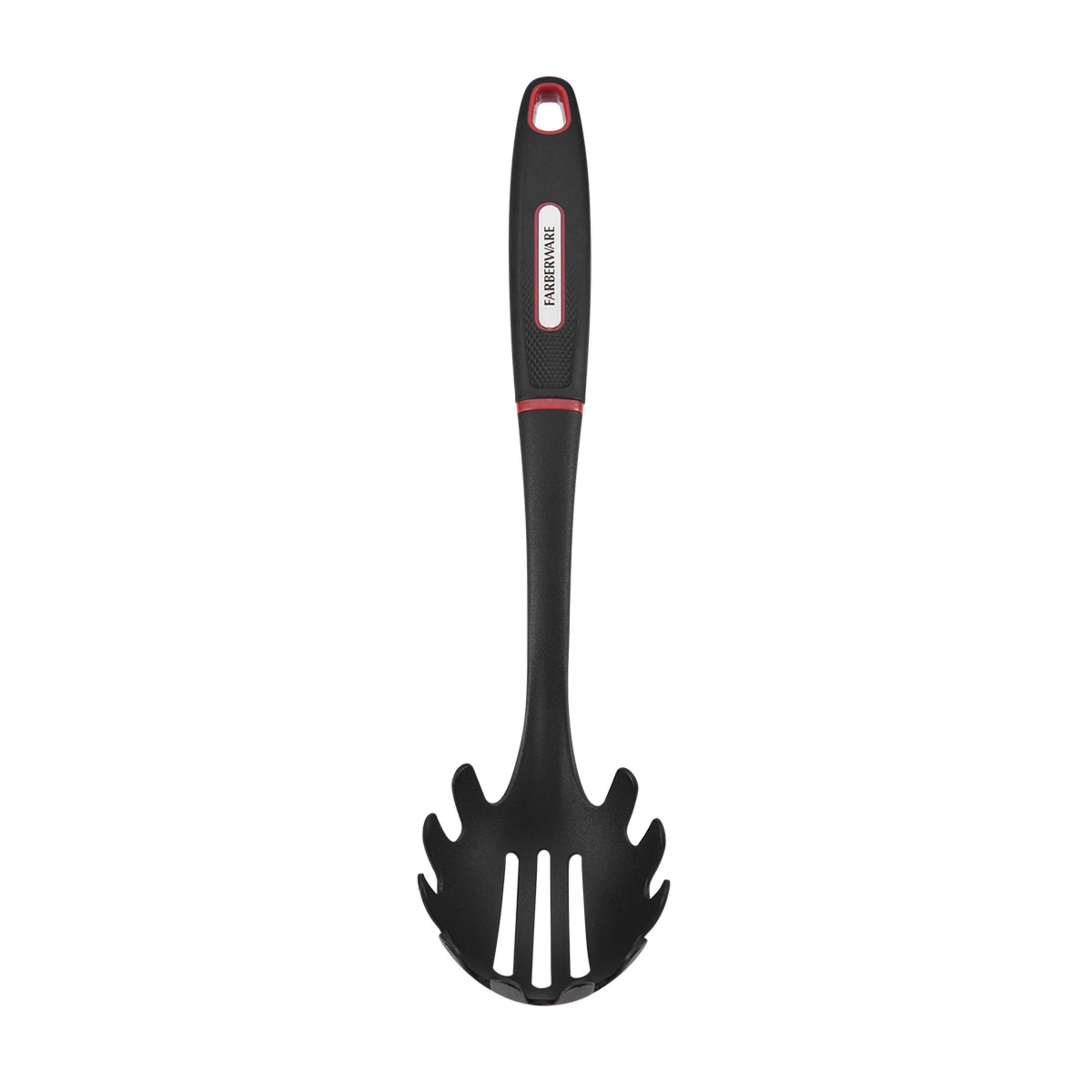 (2 pack) Farberware Soft Grips Plastic Pasta Server Black