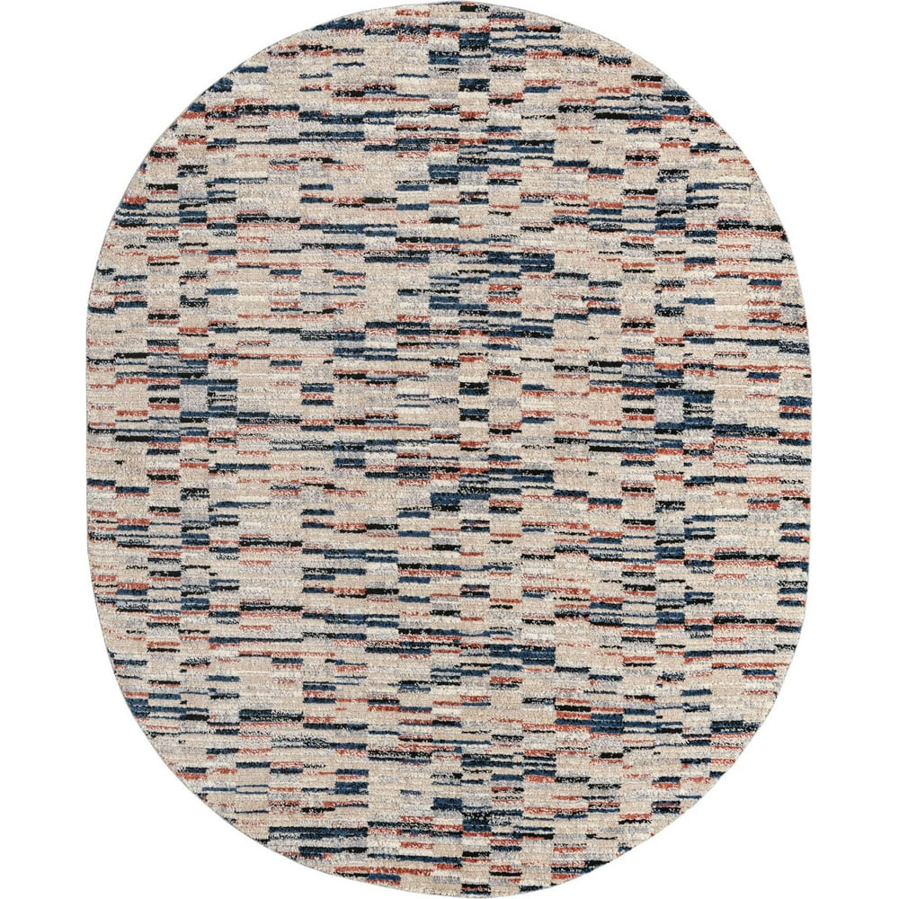 Tucson Collection Rug 8X10 Oval Multi Low Rug Perfect For