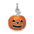 thumbnail image 1 of Sterling Silver Rhodium-plated Orange Jack-a-Lantern Charm, 1 of 3