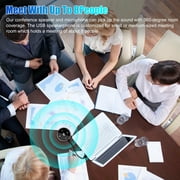 USB Conference Microphone with Speaker, Computer Speakers with microphone, Omnidirectional USB Speakerphone with Enhanced Voice