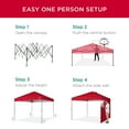 thumbnail image 3 of Best Choice Products 10x10ft Easy Setup Pop Up Canopy, Portable Tent w/ Side Wall, 1-Button Push, Case - Red, 3 of 8