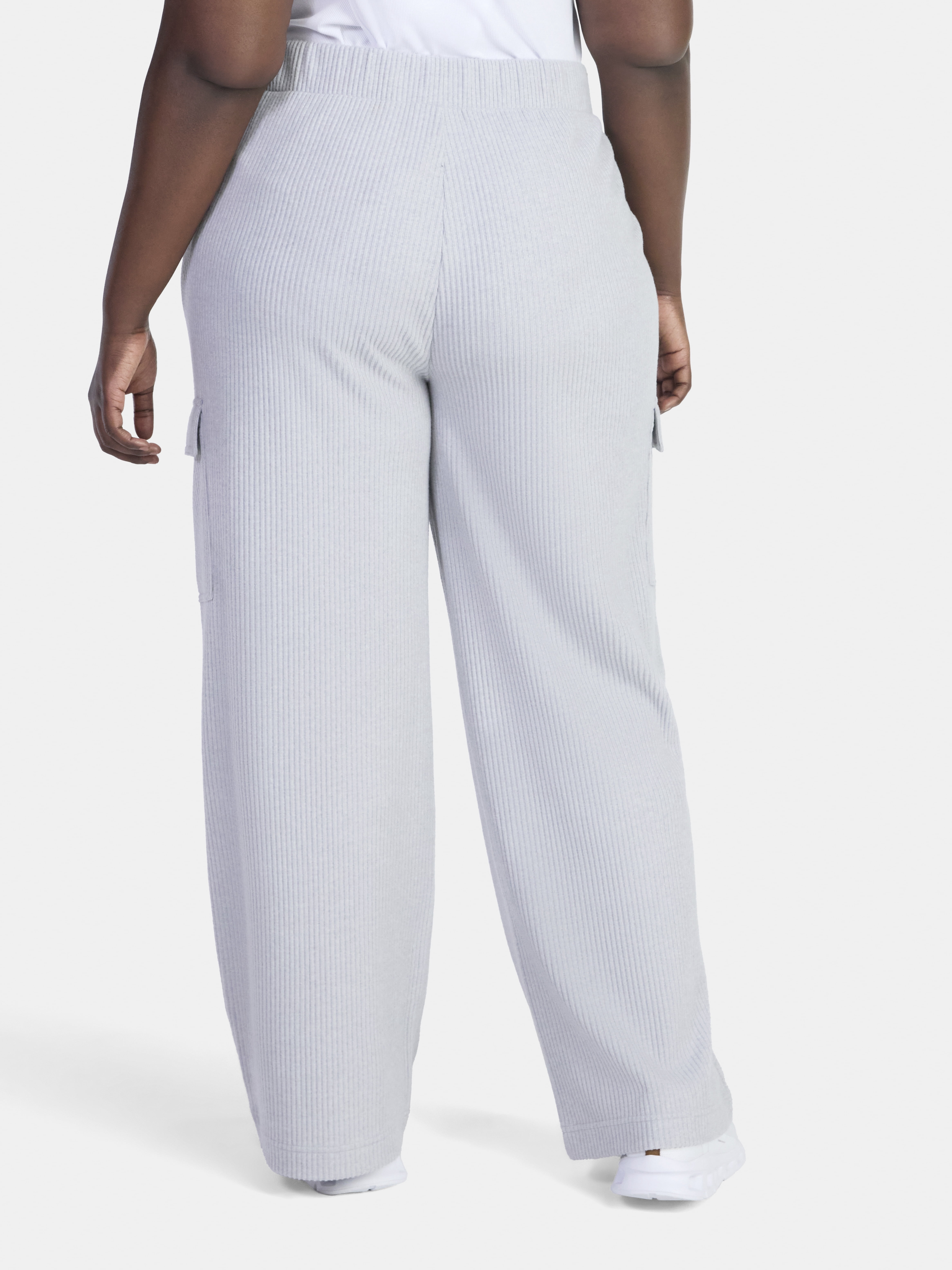 Avia Women’s and Women's Plus Corded Ribbed Seamed Wide-Leg Pants, Sizes XS-4X