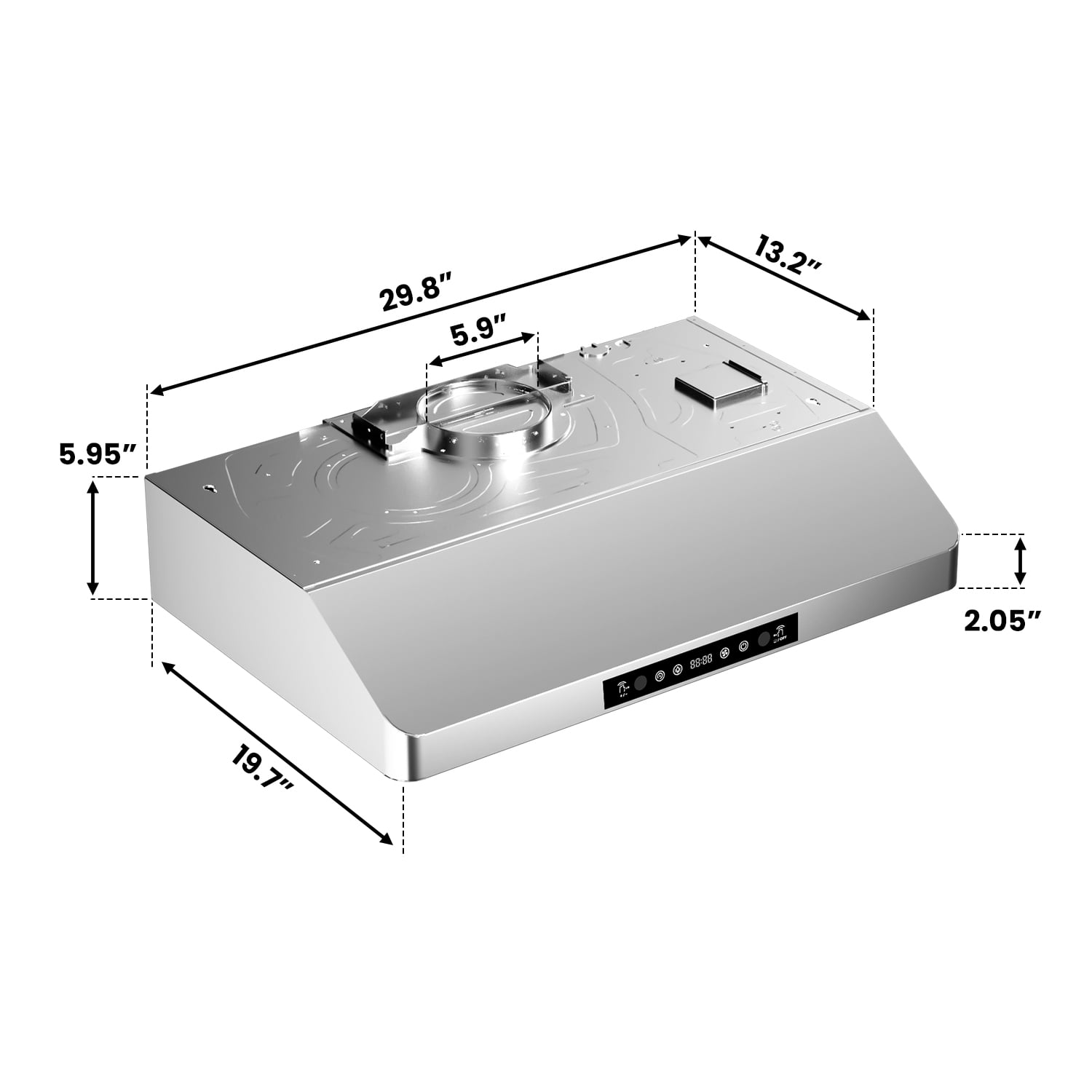 ICYBER BOOM 30 Inch Under Cabinet Range Hood, 750 CFM Max Airflow Stainless Steel Kitchen Vent Hood, Gesture & Remote Control, 3 Speeds, 3-Min Delay, 65 dB, LED Lamp