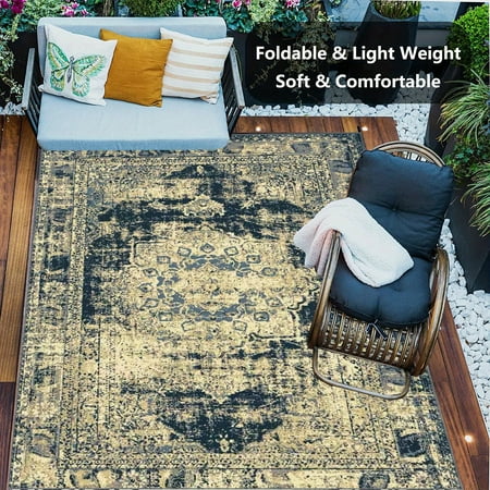 

1pc Large Vintage Boho Rug Outdoor Indoor Rugs For Patios Clearance Carpet Camping Rugs Waterproof Reversible Outdoor Indoor Rug For Camping Rugs Rv Porch Deck Camper Balcony Backyard