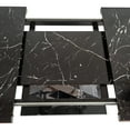thumbnail image 2 of DreamBuck Modern Square Dining Table, Stretchable, Printed Black Marble Table Top + MDF X-Shape Table Leg with Metal Base, 2 of 7