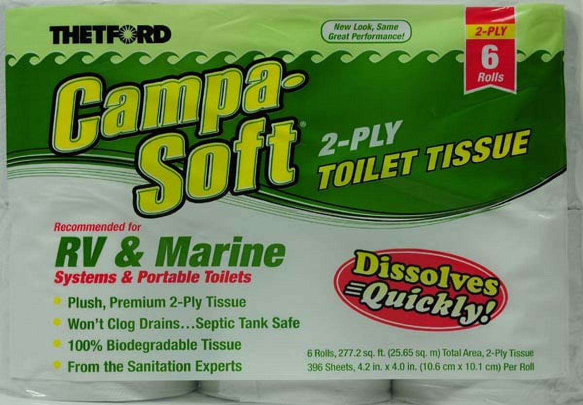 Thetford CampaSoft RV & Marine Toilet Paper, 6 Rolls