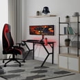 thumbnail image 3 of Atlantic Spectrum Gaming Desk with LED Lighting and Cable Management Tray, 29.75" H, Carbon Fiber Black, 3 of 7