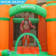 Doctor Dolphin Water Slide Inflatable Bounce House Kid Toddler Bouncer with Blower Large Water Park Waterslide for Wet and Dry