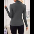 thumbnail image 4 of Camisetas de Larga para Mujer, Ropa Interior Térmica Básica de Otoño, Ropa de Invierno 2025 Gris Oscuro L, 4 of 9