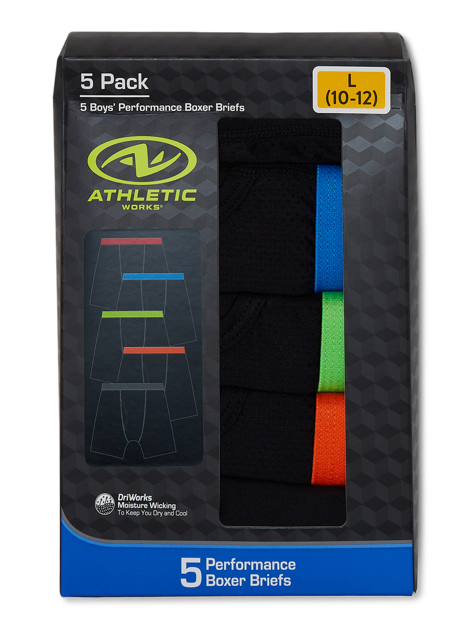 Athletic Works Boys Performance Boxer Brief Underwear, 5-Pack photo 2