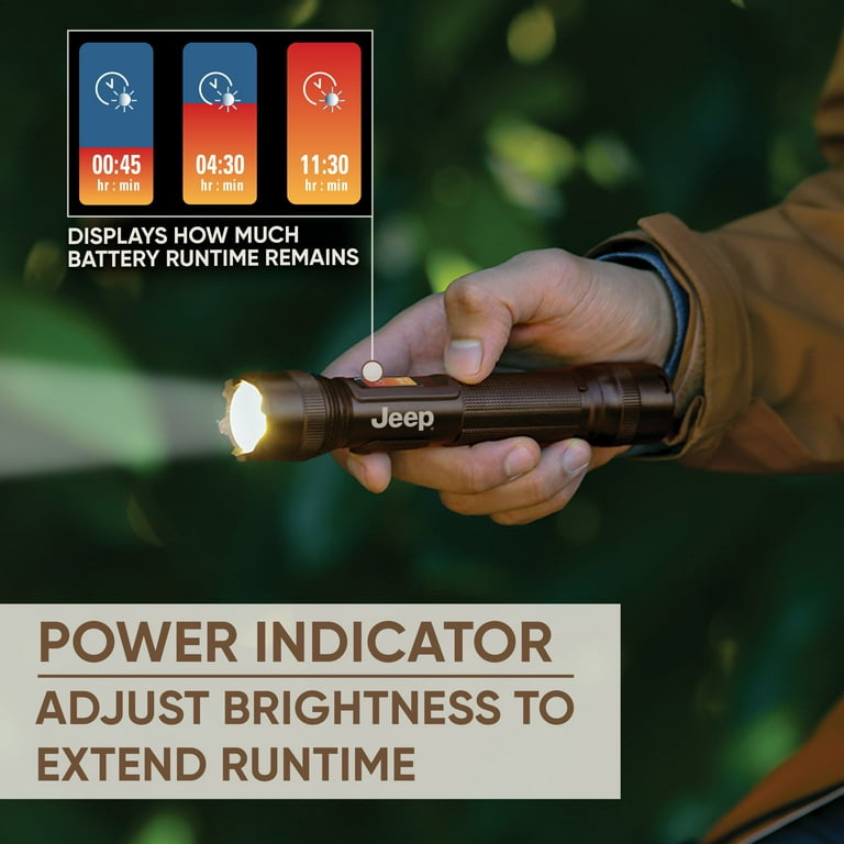 Energizer Jeep Power Indicator Rechargeable LED Flashlight 1000L - Brown