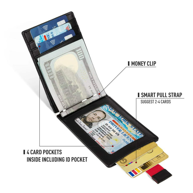 Ultra Flat Men RFID Blocking Slim Money Clip Wallet ID Credit Card Holder  Pocket