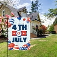 thumbnail image 4 of Tyidzon 4Th of July Independence Day Garden Flag 12x18 inch Double-Sided "4Th of July", Linen, Fade-Resistant Water-Repellent, Reinforced Sleeve for Yard Front Porch Party, 4 of 5