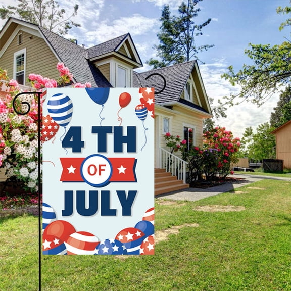 God Bless America 4th of July Garden Flag, 12 x 18 Inch Double Sided Burlap Independence Day Welcome Small Yard Flag, Summer Holiday Seasonal Farmhouse Outdoor Decoration