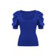 thumbnail image 2 of VISgogo Tops de punto para mujer, manga corta abullonada, cuello profundo, color sólido, fiesta en la calle, camisa envuelta de verano VISgogo moda, 2 of 9