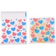 thumbnail image 1 of Gelirda 90pcs Heart Pattern Bake Packaging Bags Rectangle Plastic Cellophane Bags for Party Food Storage Cookies Candy Gift, 1 of 6