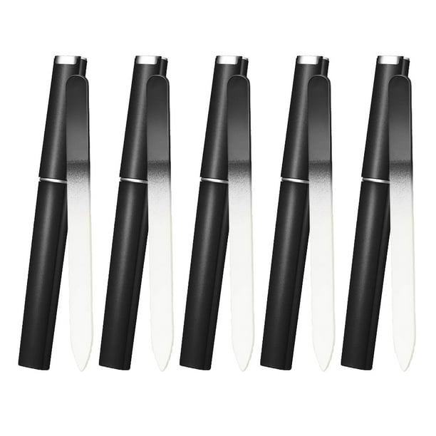 Lima de uñas de vidrio, limas de uñas para uñas naturales, limas de uñas con estuche, limas de uñas con superficie de limado grabada de doble cara, herramienta profesional para el cuidado de las uñas