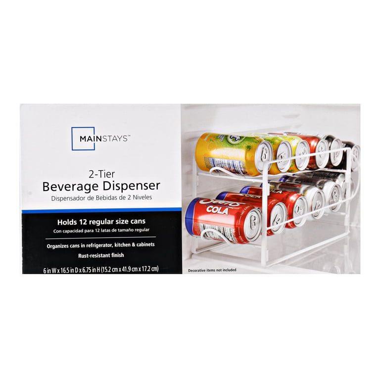 Mainstays Beverage Dispenser Stand, 2-Tier White Kitchen Organizer