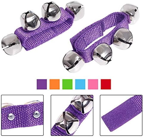 24PCS Band Wrist Bells Jingle Bells Instrument Percussion Musical Party Wrist Bells and Ankle Bells Birthday Gifts Favors Toys for Kids