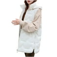 thumbnail image 5 of Busydd Women Puffer Vest Solid Color Hooded Womens Down Vest Sleeveless Zipper Warm Winter Vest for Women Casual Thermal Puffer Jacket 2XL, 5 of 7