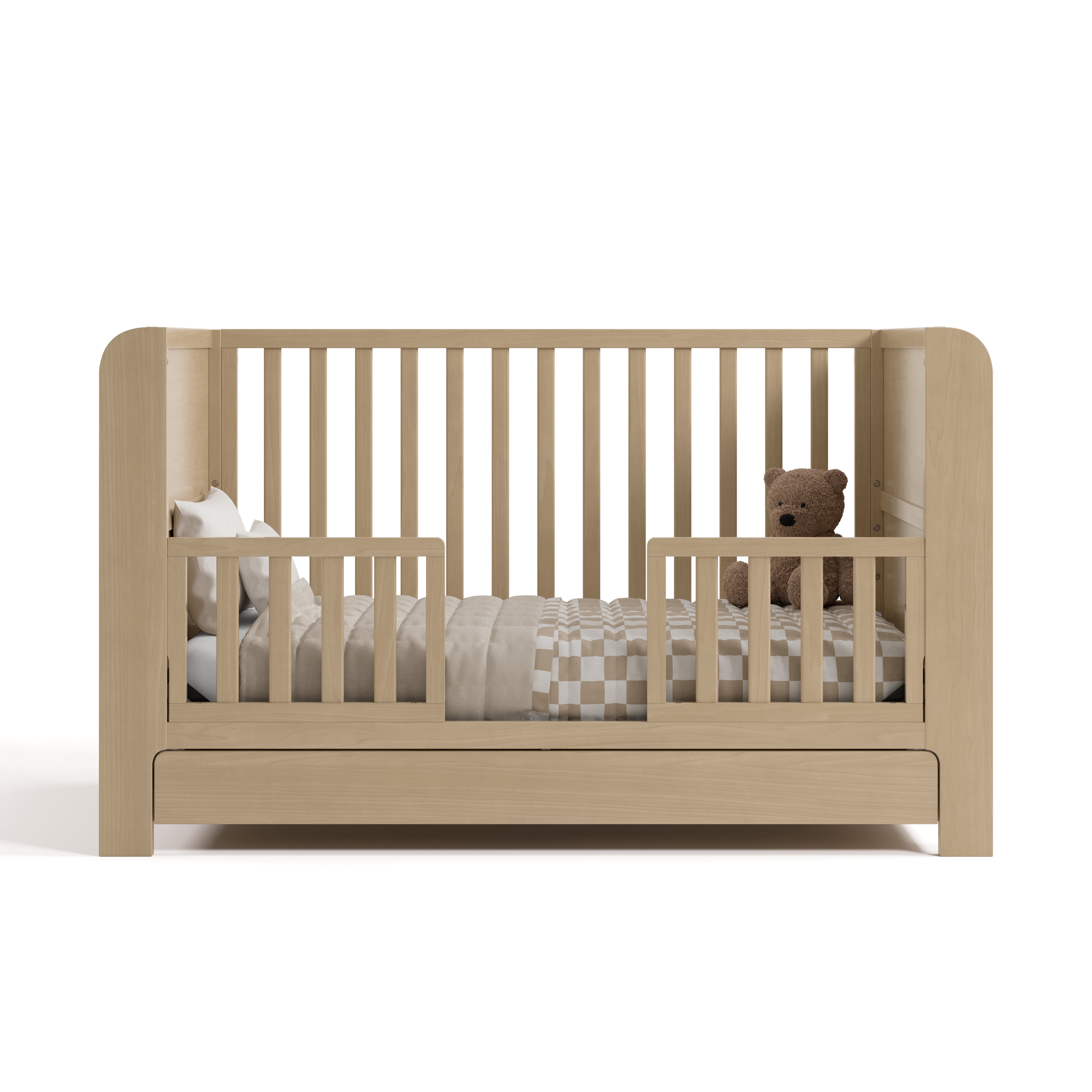 Graco Read-with-Me 4-in-1 Convertible Baby Crib with Drawer, Driftwood