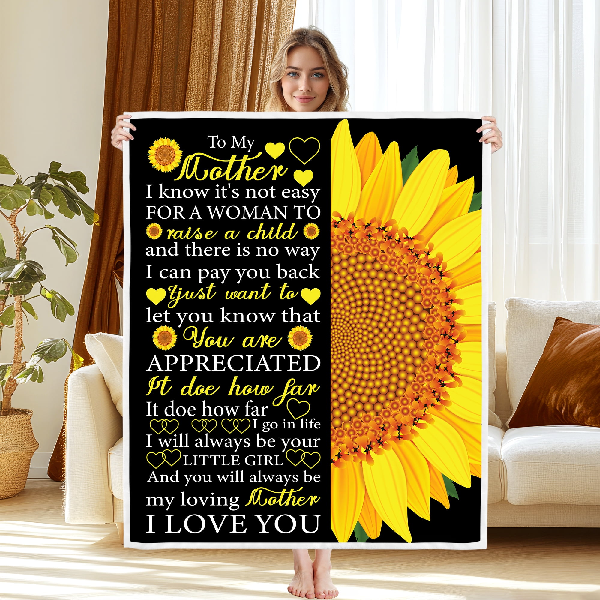 Soft Warm Mom Blanket - Birthday Gift Blanket for Mom Happy Mothers Day Throw Gift for Mother, Wife, Grandma from Daughter, 30"x40"